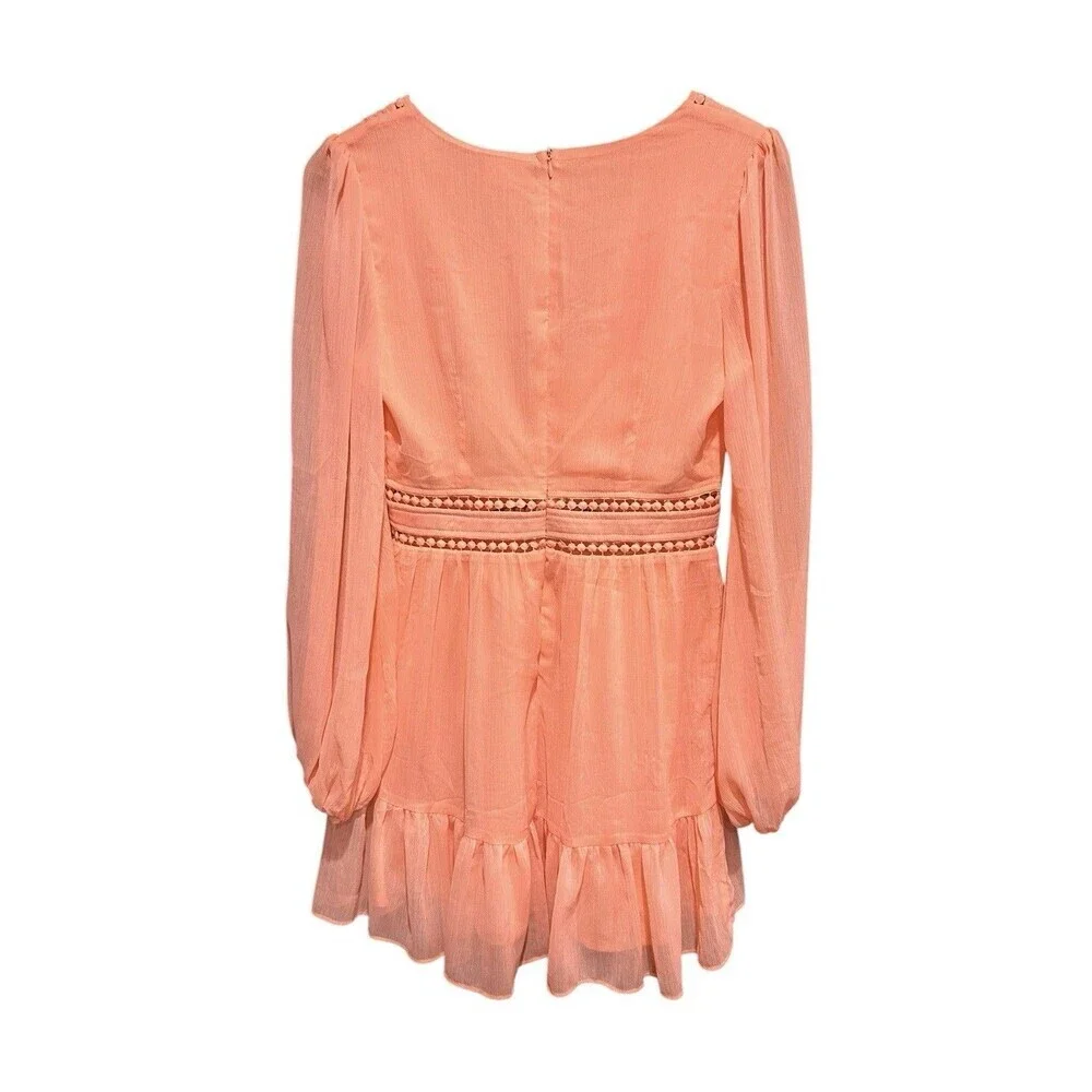 Nwt Sage & Paige In Heaven Mini Dress Neon Orange Pink Womens Size Medium Summer - Picture 8 of 9
